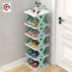 5 Grids Narrow Shoe Rack Tower Shelf - Portable Free Standing Shoe Organizer