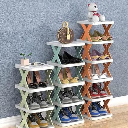 elisco creative detachable foldable shoe rack art deco style, 5 shelves, bedroom shoe organizer