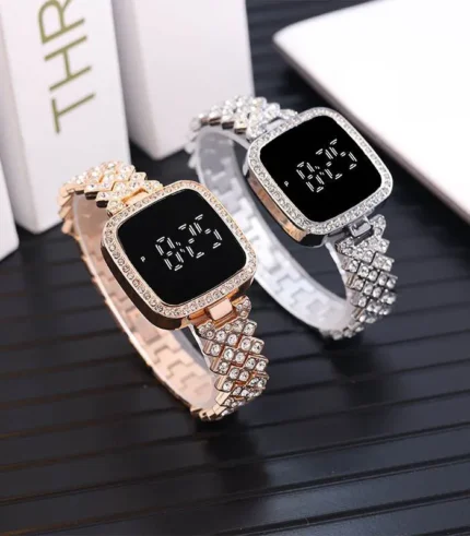 Elegant Luxury Full Diamond Touch Screen Ladies Watch