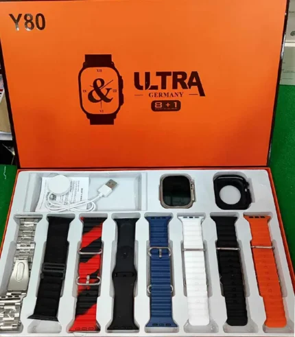 Y80 Ultra Smartwatch With 8 Strap